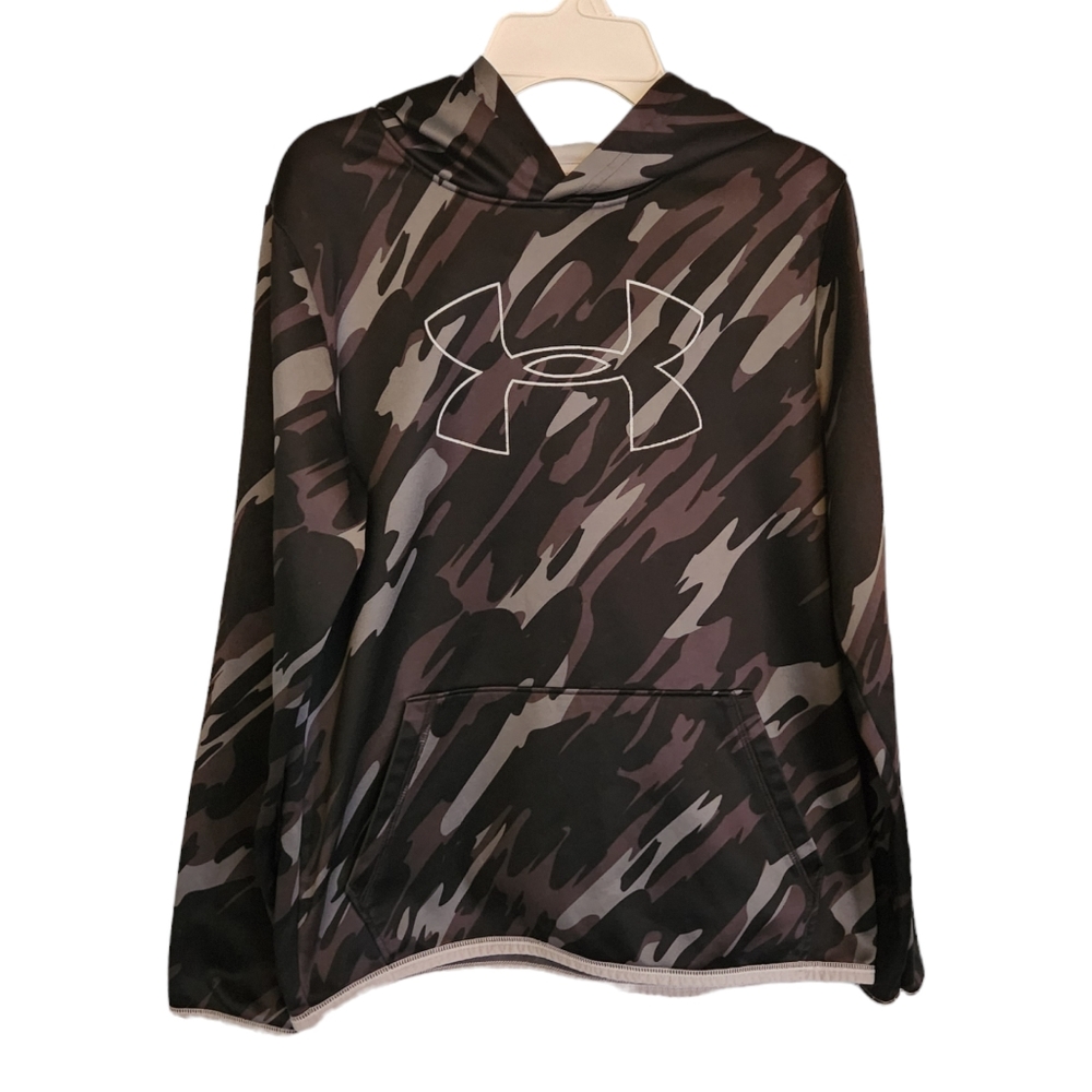 Under Armour ColdGear Black and Gray Camo Hoodie Size Youth XL